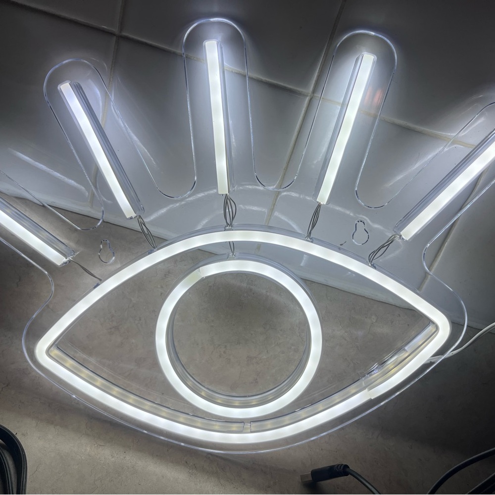 Merkury Innovations LED Neon Eye Wall Art in White